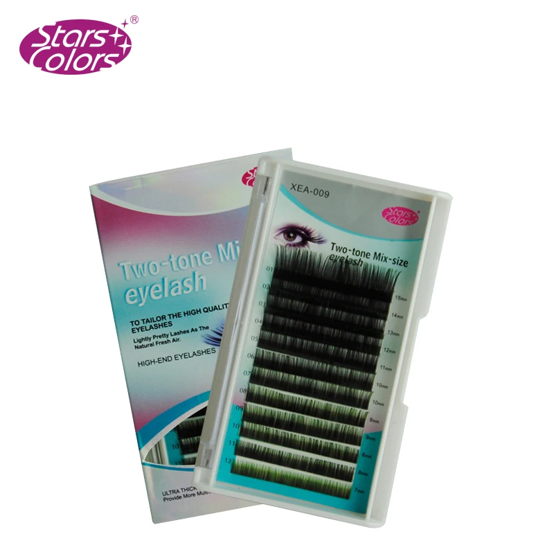 

Colorful False Eyelashes 0.12mm C Curl Individual Colors Eye Lashes Extension Mixed Length Brown green Red blue purple