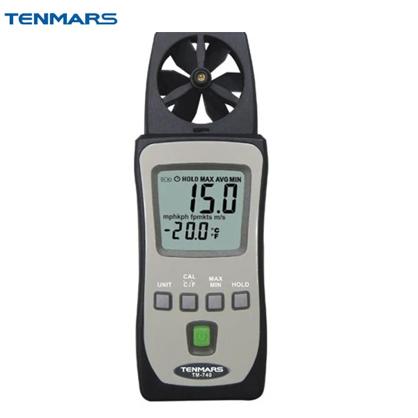 

TENMARS TM-740 Pocket Air Velocity Temperature Wind Speed Meter Anemometer