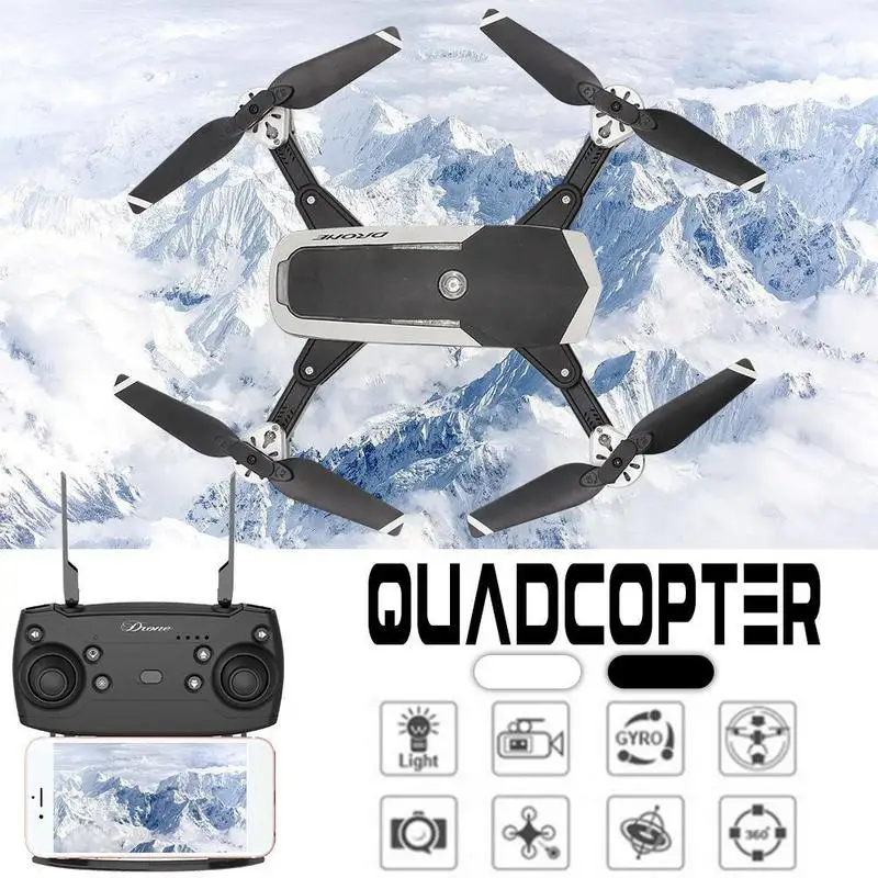  Wifi FPV Foldable Drone with 200W HD Camera Altitude Hold Headless Control 6 Axis Gyro RC Quadcopte