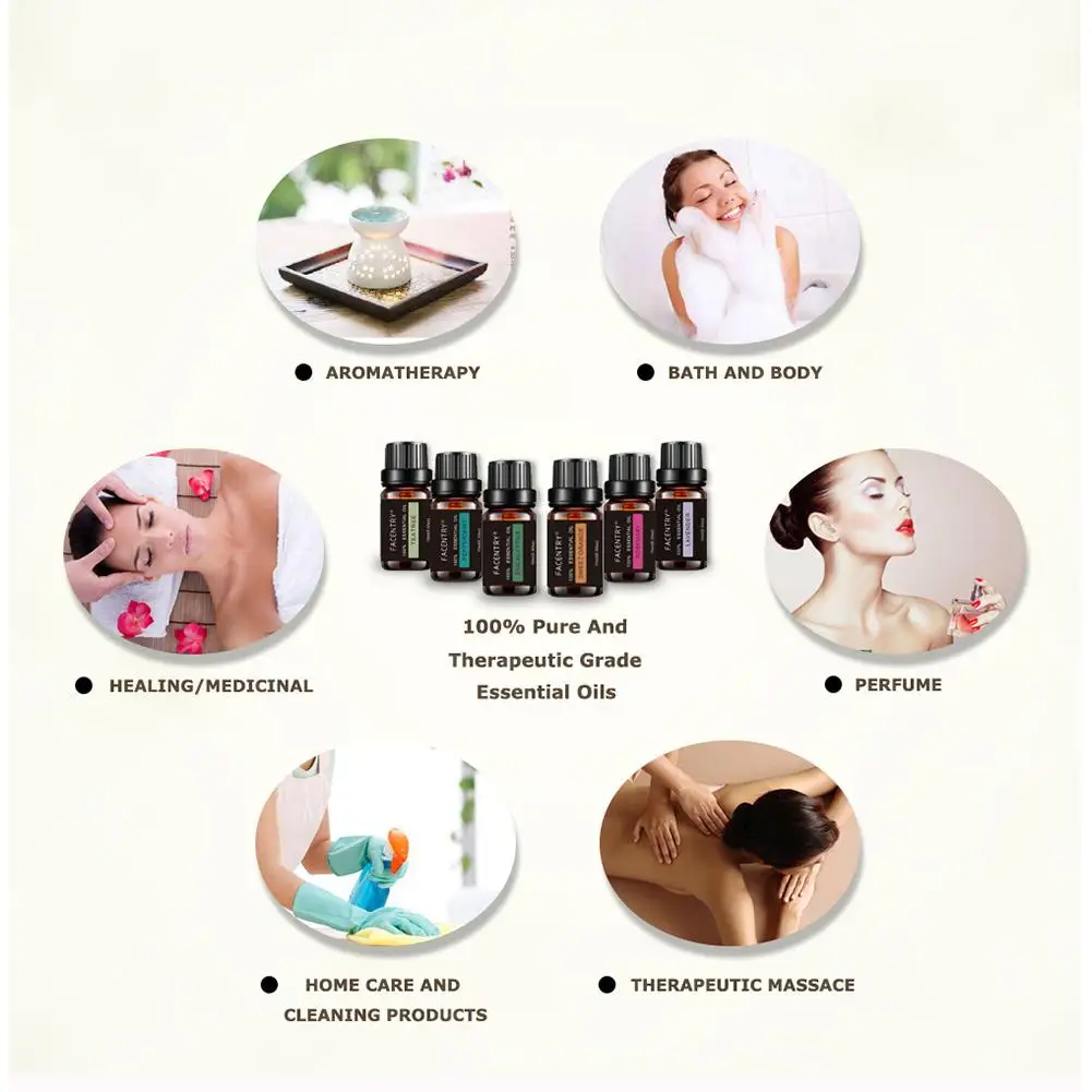6pcs Set Pure Natural Aromatherapy Oils 10ml Each For Humidifier Water soluble Fragrance Diffuser Oil Massage 5