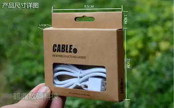 

hot sale retail box with PVC window brown Kraft Paper Retail Packaging Bag Packages Box for 8pin 8 pin IOS 10 cable micro line