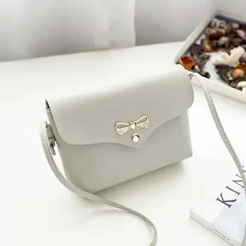 

Women's fashion PU leather mini square bag shoulder bag cute bow Messenger bag