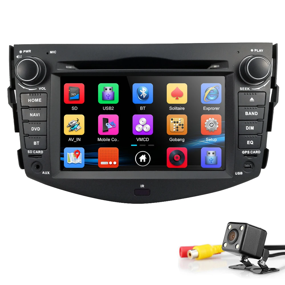 US $166.50 2din Car Dvd Player For Toyota Rav4 2007 2011 Gps Navigation Headunit Swc Bluetooth Tvbox Rear Camera Map