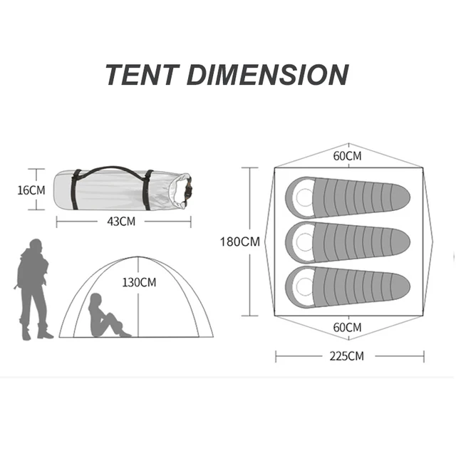 Desert Fox 3 4 Person Family Tent Lightweight Portable Alumimun Pole Waterproof Anti Storm Double
