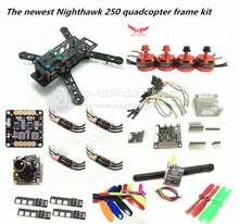 DIY FPV mini drone RED HAWK Nighthawk 250 frame kit DX2205 KV2300 + BL20A ESC 2-4S OPTO + SP racing F3 with OSD + 700TVL WEBCAM