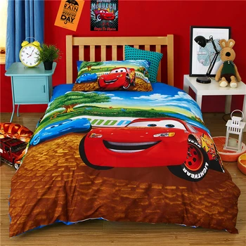 

New Disney Cars Cotton Cartoon Kids Boy Baby Duvet Cover Pillow Cases Single Bed Set 2/3PCS Room Decoration Children Gifts