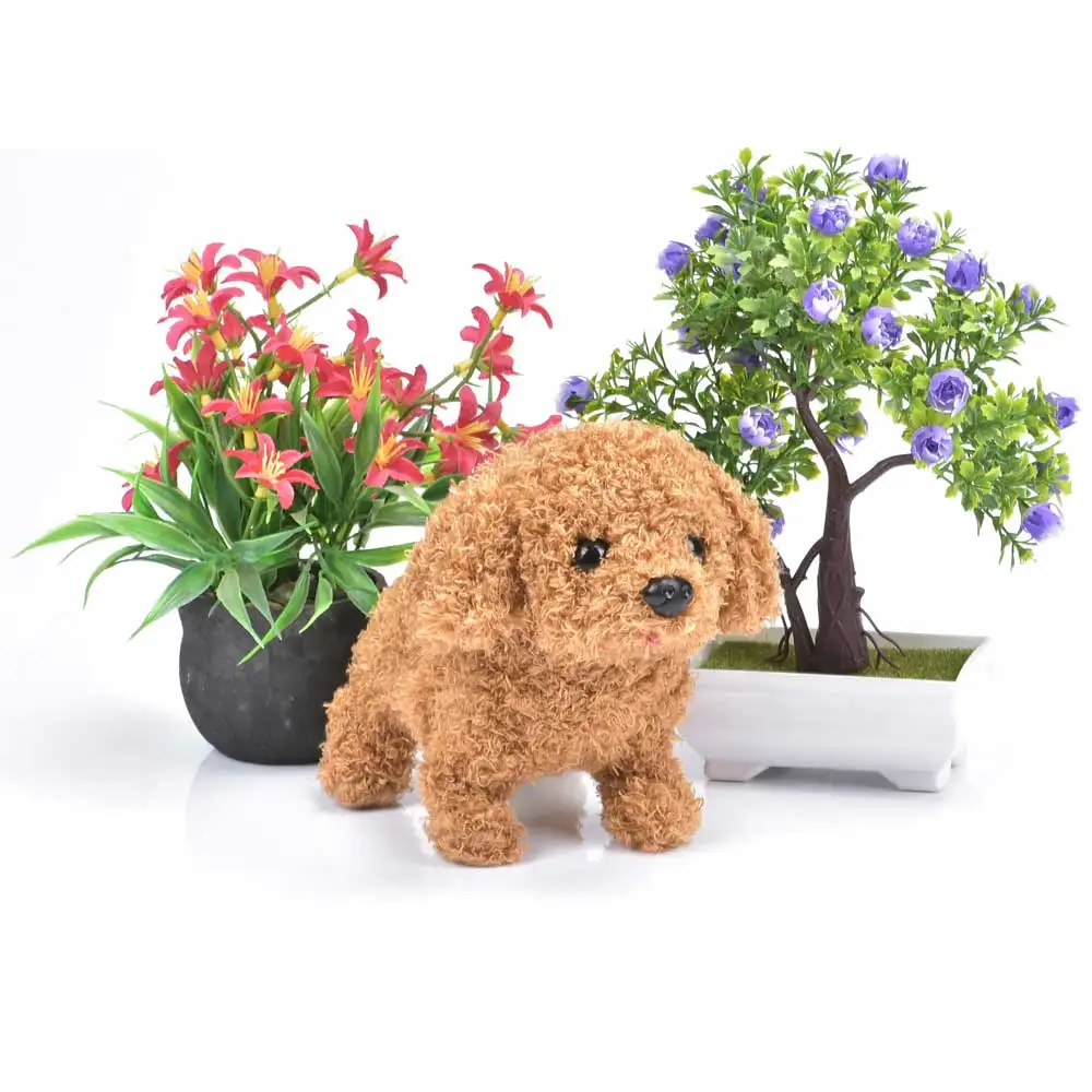 Ceny Robot pies elektroniczny pies pluszowy szczeniak skok Wag ogon smycz Teddy zabawki spacer kora śmieszne zabawki na prezent urodzinowy dla dzieci