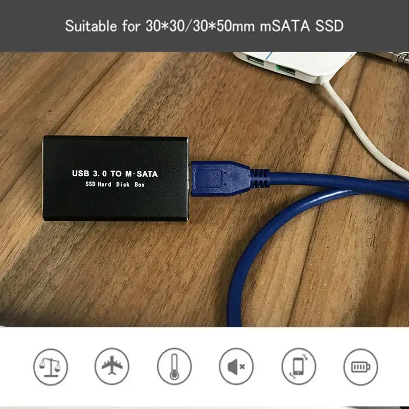 Корпус SSD Ingelon Caddy черный корпус USB 3 0 на MSATA жесткий диск 3030 мм 3050 внешний