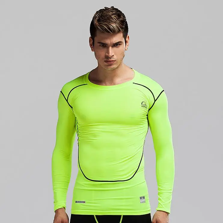 Men compression shirt base layer skin Fitness Exercise shirts