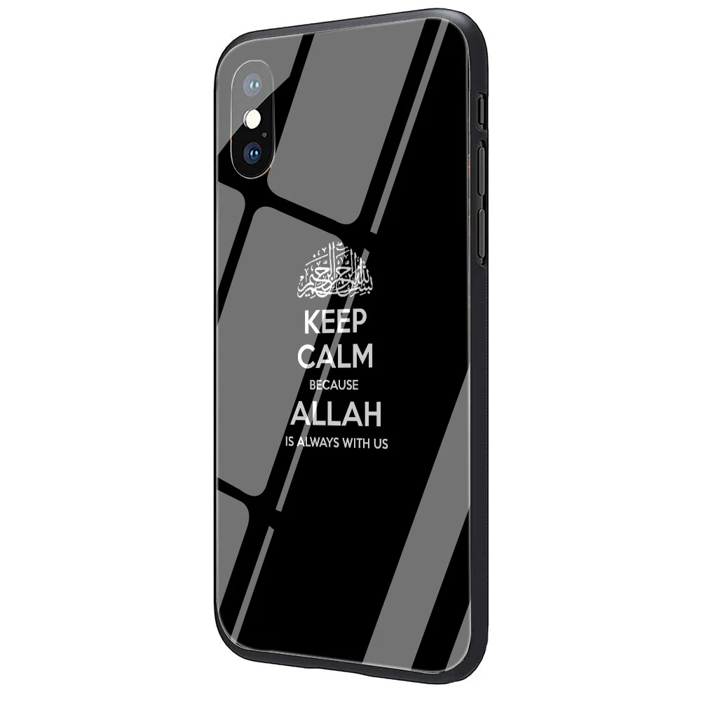 Исламское мусульманское закаленное стекло Мягкий ТПУ черный чехол для телефона iphone 5 5s 6 6s 7 8 plus X XR XS 11 pro Max - Цвет: G2