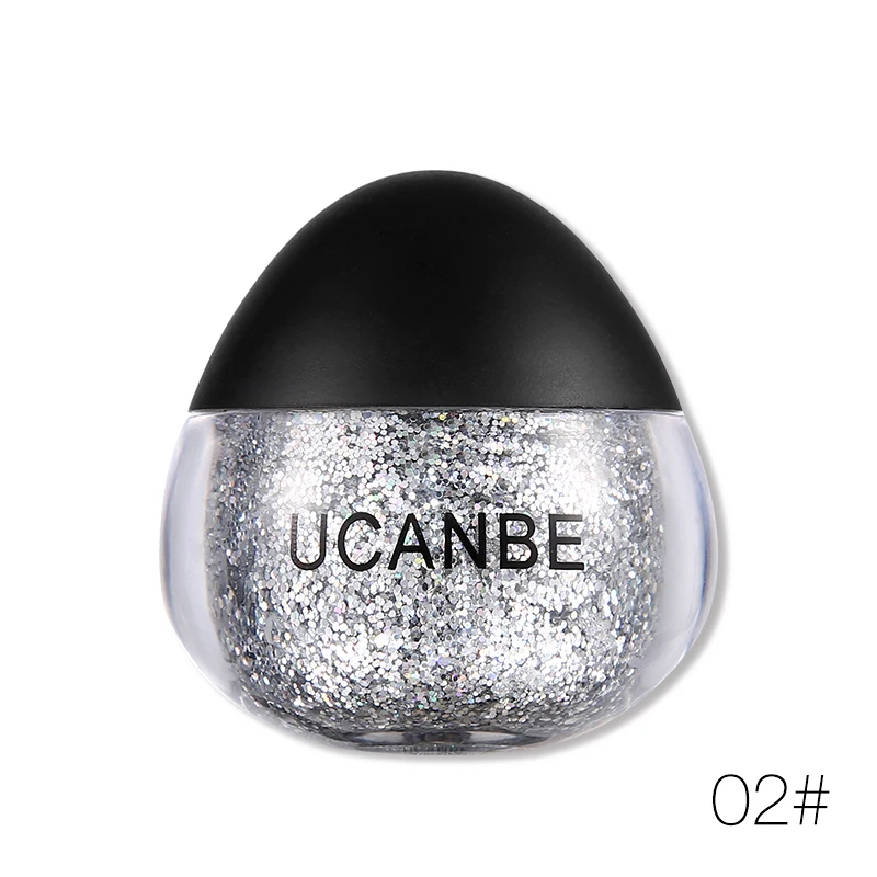 UCANBE Brand Polarized Highlighter Gel Eyeshadow Face Body Glitter Paste Cream Makeup Dimond Shine Hair Paint Cosmetic for Party - Цвет: 02