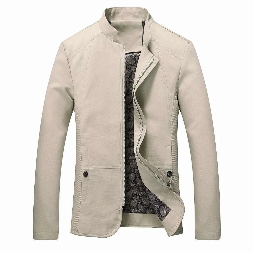2018 brand men spring autumn casual font b jacket b font men s Slim fit cotton