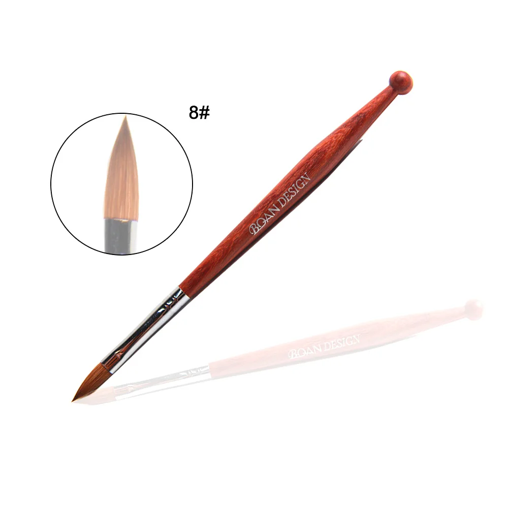 Newest 1pcs Size 8 Kolinsky Sable Brush Acrylic Nail Art Brush Red