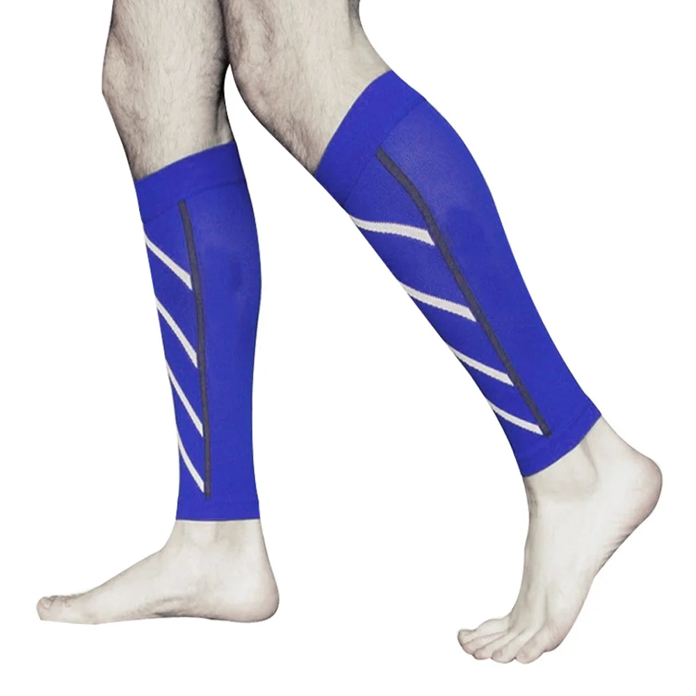 1 пара опора для голени градуированная компрессионная безопасность упражнений - Цвет: Синий