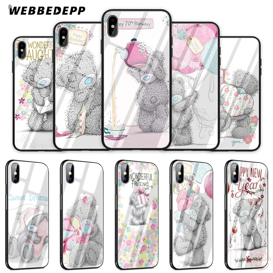 Чехол для телефона из закаленного стекла WEBBEDEPP Tatty Teddy Me To You Bear Apple iPhone XS Max XR X 8 7 6S Plus