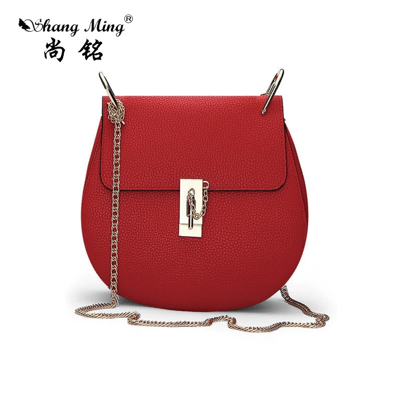 

2017 Hot Sale Qute DrewBag Women Shells Great PU Leather Shoulder Bag Litchi Grain Small Tote Chains Messenger Handbags