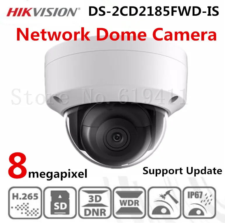 Original English Version DS-2CD2185FWD-IS 8MP IP Ultra-Low Light Dome Camer Support EZVIZ PoE Audio IR 30M Outdoor Waterproof