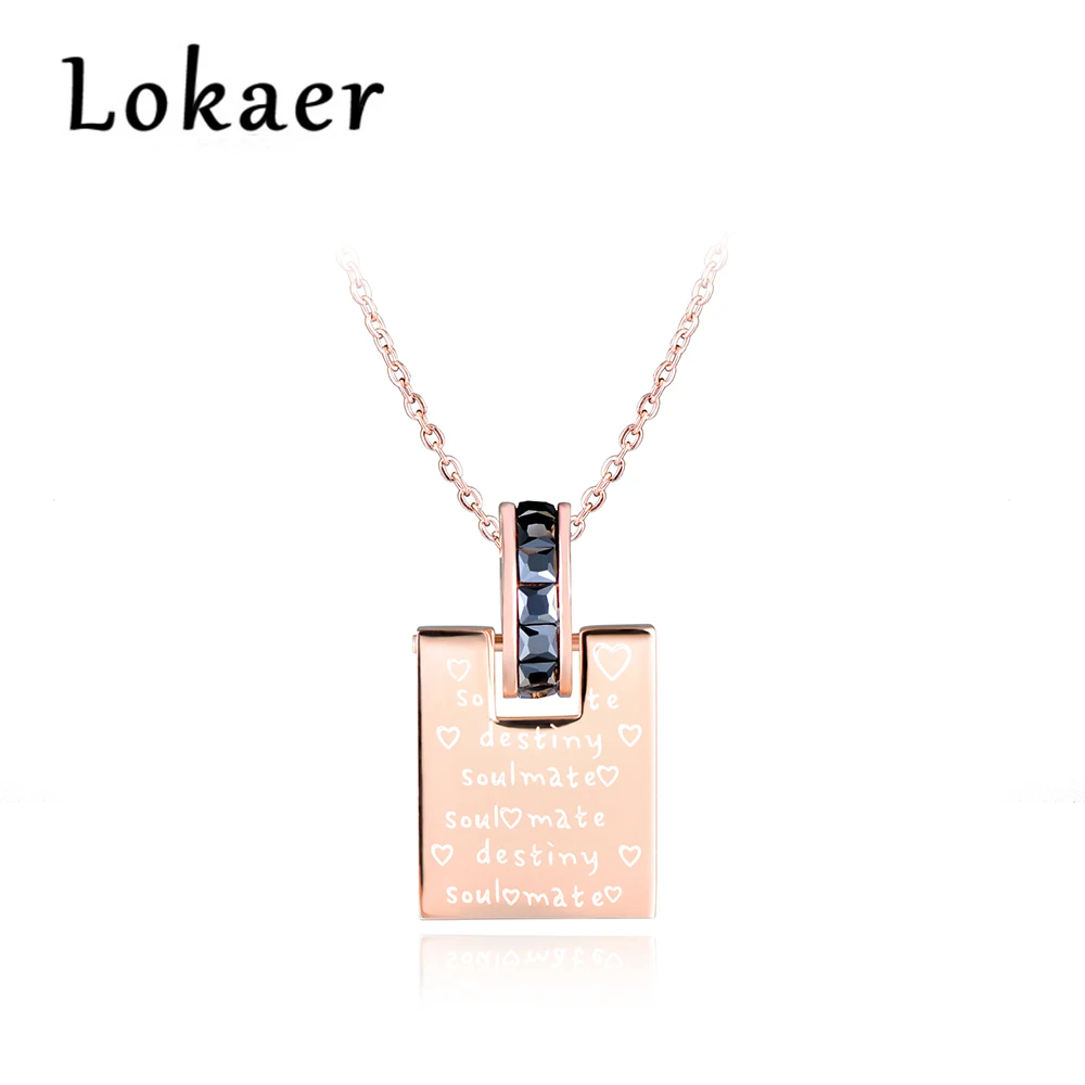 

Lokaer Romantic Gift 316L Stainless Steel Custom Personalized Name Choker Gold Color Lovely Pendant Necklace Jewelry For Women