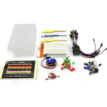 

ELecrow Starter Kit for Arduino Beginners DIY Resistor Breadboard LED Capacitor Jumper Wires With Resistance Card Retail Box