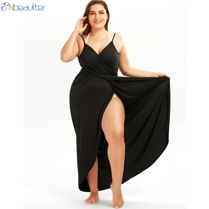 ENbeautter Plus Size 5XL Sexy Beach Split Summer L...