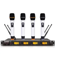 Bolymic UHF профессиональный 4 канала PLL беспроводной микрофон микрофона системы