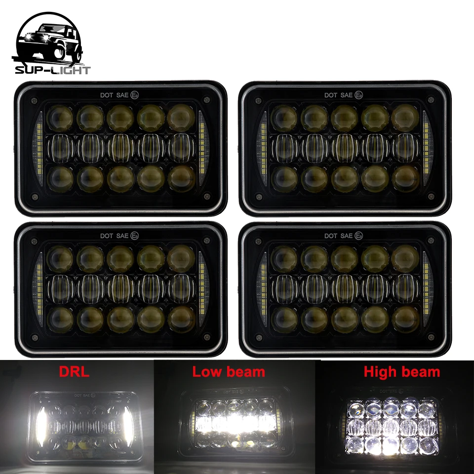 

4 X 6 Inch 48W LED Headlights Replacement for GMC Safari Ford Chevrolet Toyota Nissan Trucks 5'' LED for 4x4 off-road lighting