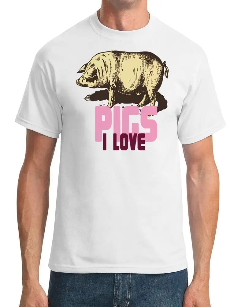 Футболка I Love Pigs men s футболка с рисунком Мужская унисекс новая модная бесплатная