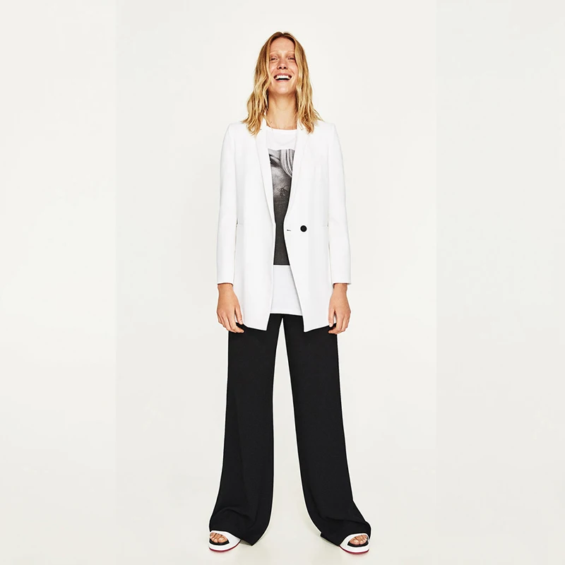 

Jacket+Pants Women Business Suits Fashion White Jacket Black Pants Female Office Uniform Ladies Formal Trouser Suit 2 Piece Set