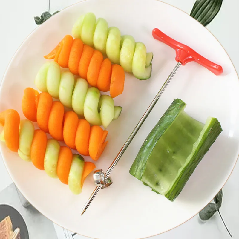 Инструменты для овощей 1 шт. ручной спиральный винтовой стержень для нарезки пластика PP+ стальной проволоки картофеля Морковь Огурец овощи спиральный Нож Резьба