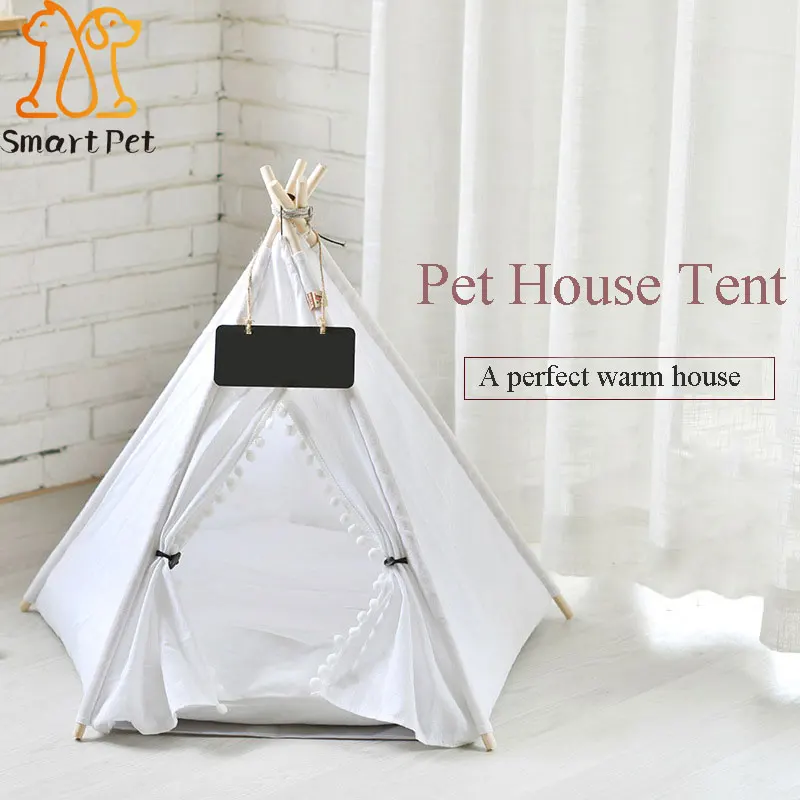 

Smartpet Travel Outdoor Indoor Pet House Tent Wood Kennel Removable Cat Dog Cozy House with Mat Pet Supplies Pads