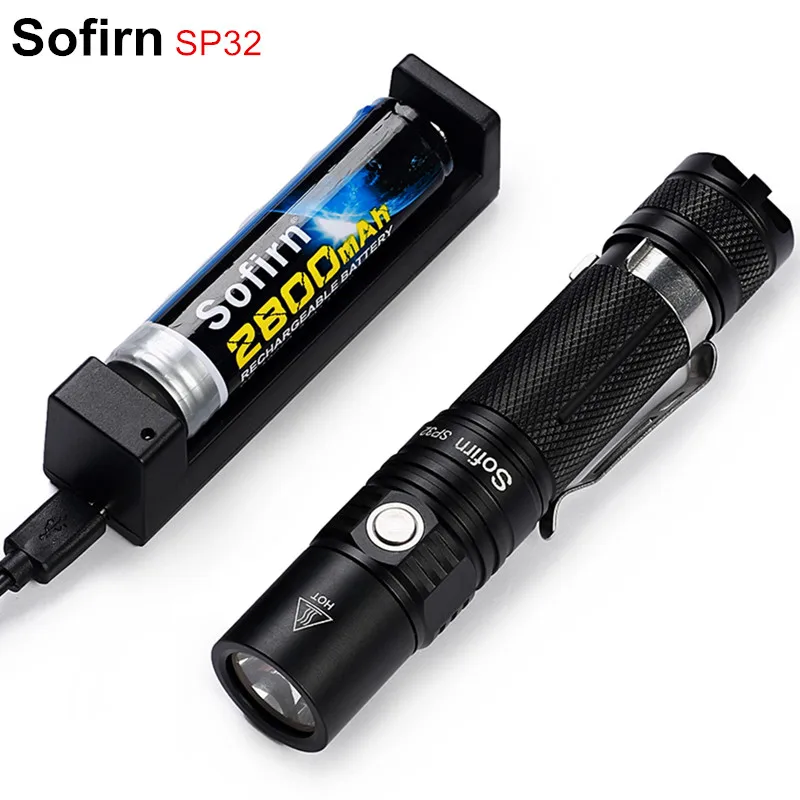 SP32 Kit Tactical Flashlight 18650 Cree LED XPL2 V6 1000 Lumens High 