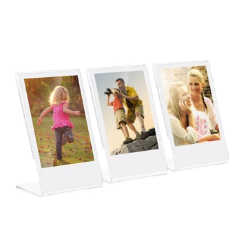 

3" L-shape Acrylic Photo Frame Transparent Mini Stand for Fujifilm Instax Mini 8 8+ 70 7s 90 25 26 50s 9 SP-1 SP-2 Film, 3-Pack
