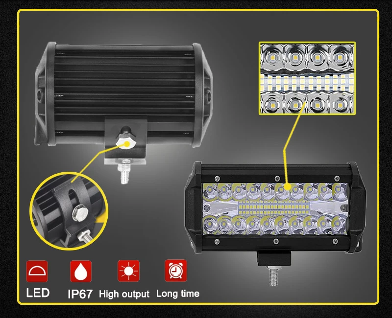 Рабочий светильник Led Bar 7 дюймов 120 Вт автомобильный светильник 12 в 24 В точечный луч потока внедорожный 4x4 светодиодные лампы для авто лодки ATV внедорожник свет вождения грузовика