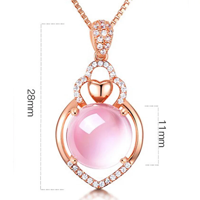 Модное роскошное ожерелье из розового золота с кулоном, украшенное кристаллами AAA, очаровательные женские вечерние подарки, подходящая упаковка для ювелирных изделий