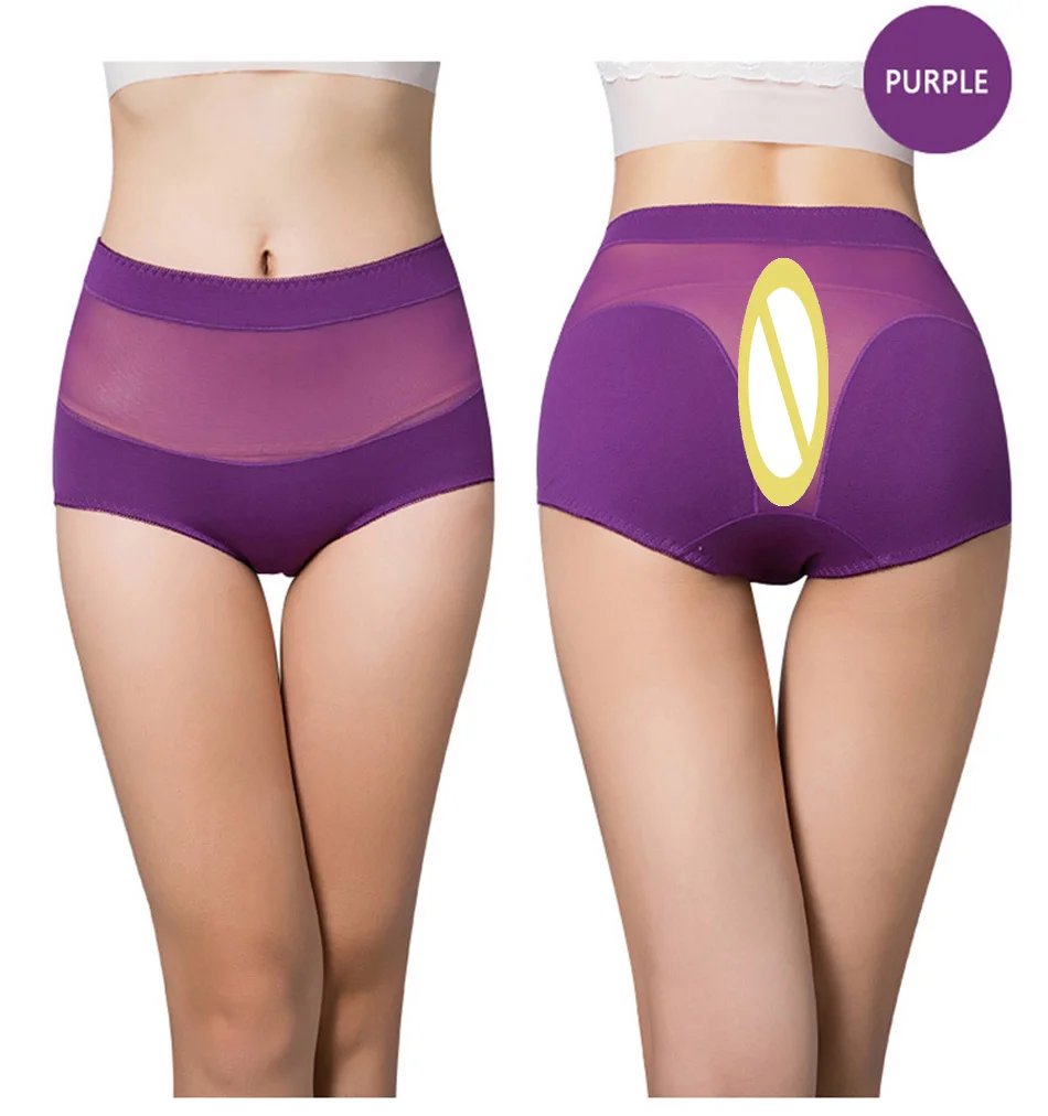 Hot Sale Women Cotton Lace Panties Culotte Femme Sexy Transparent Mesh Underwear High Waist Calcinha Briefs Crotchless Underpants 13