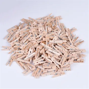 

50PCS/100pcs 25mm 35mm Mini Spring Wood Clips Clothes Photo Paper Peg Pin Clothespin Craft Clips Party Home Decoration