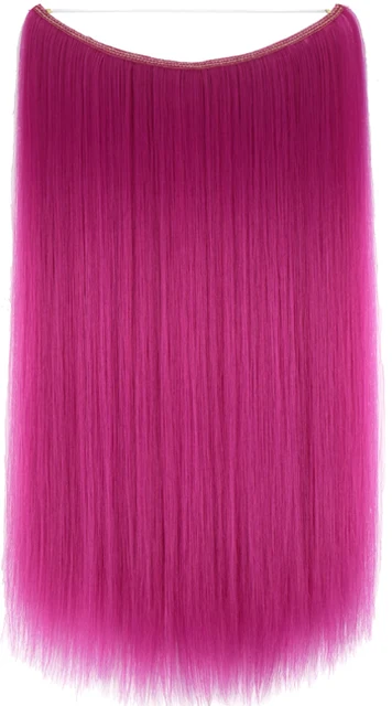 TOPREETY Heat Resistant Synthetic Hair 100gr Silky Straight Elasticity Invisible Wire Halo Hair Extensions 8006 8D