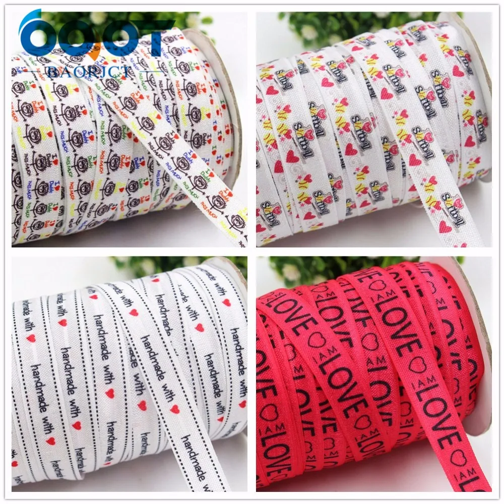

OOOT BAORJCT,1752616, 5/8'',16MM Cartoon Fold Over Elastic Ribbon , 10 yards Hair ring DIY handmade clothing accessories,