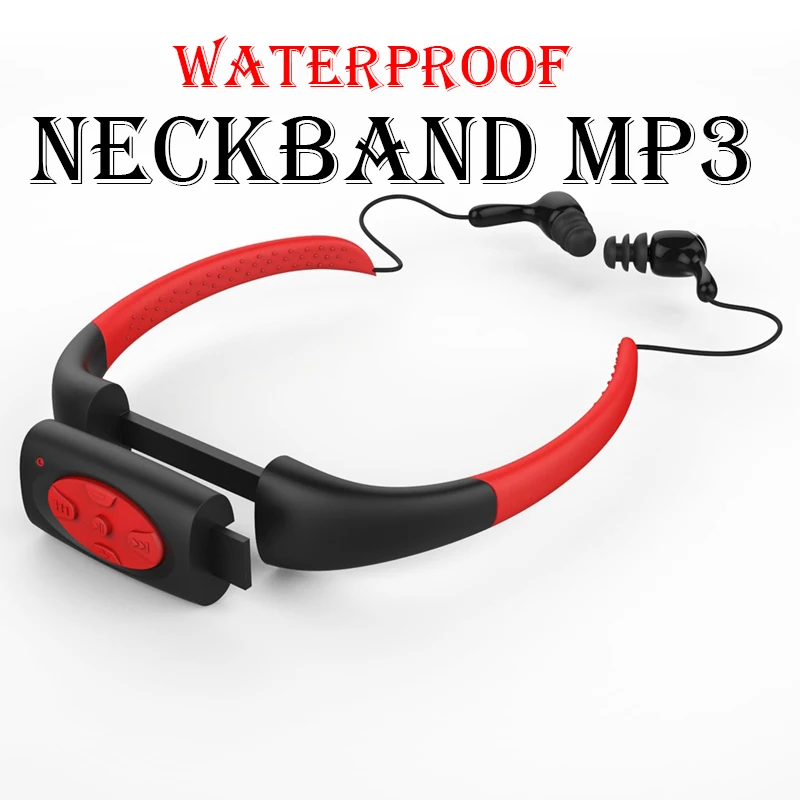 8GB 8G водонепроницаемый MP3 IPX8 музыкальный плеер подводный спорт шейный ремешок для
