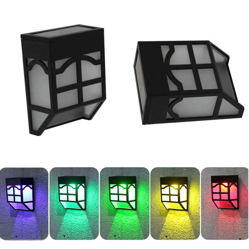 

4pcs Solar Power Lamps 7Colors Change Light Outdoor Waterproof Street Yard Home Fence Decor Wall Solar Night Light LED luminaria