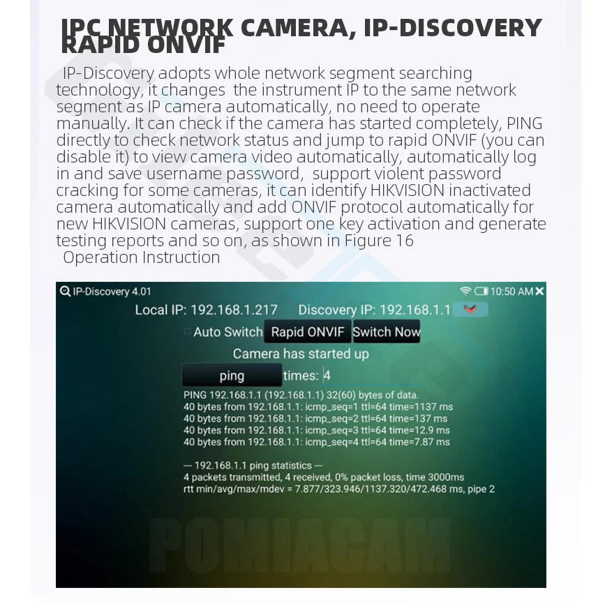 Фотоаппарат для проверки параметров H.265 4K IP CVBS дополнительный монитор AHD TVI SDI CVI
