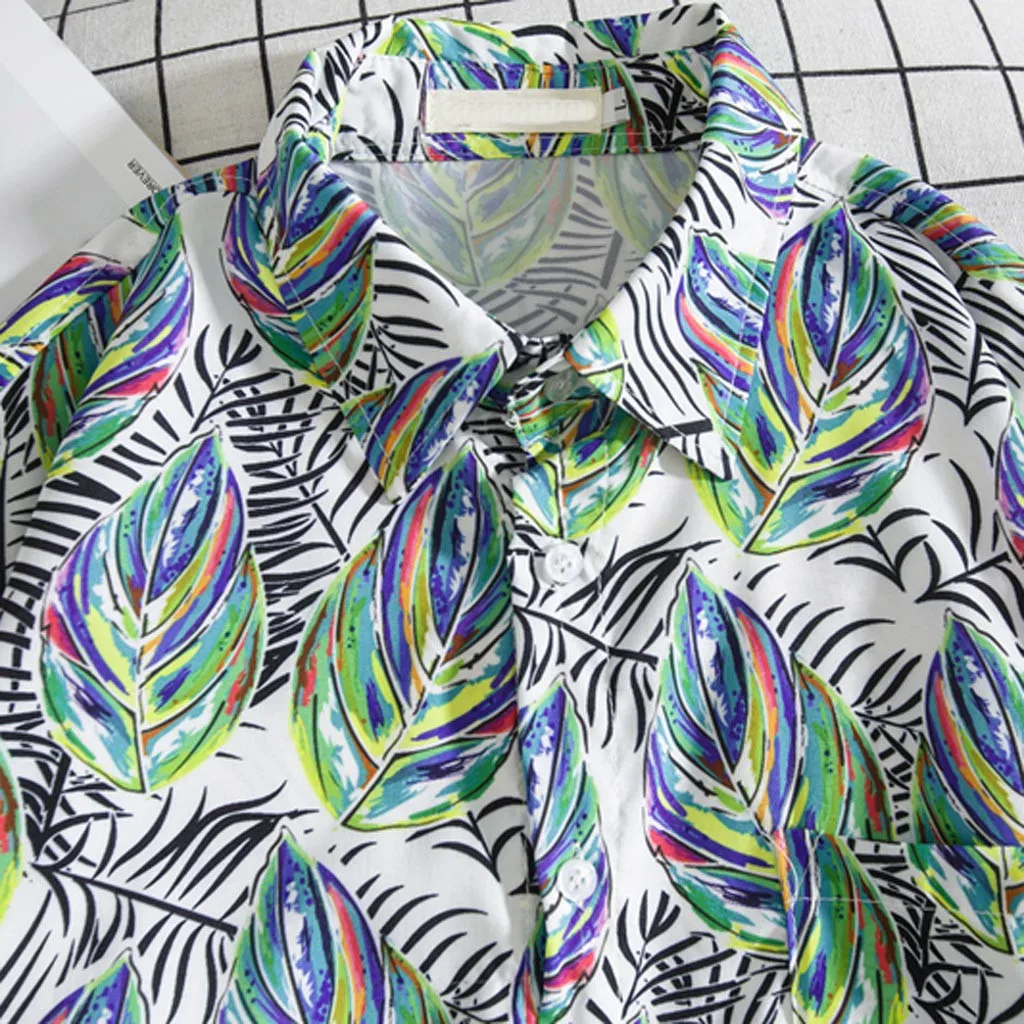 Мужские летние новые модные рубашки baju pria с коротким рукавом, Пляжная рубашка, топы, Свободная Повседневная блузка, мужская рубашка с коротким рукавом