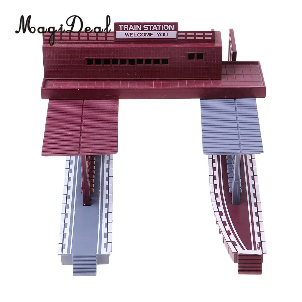 MagiDeal 1:87 échelle gare mise en page de Simulation HO jauge modèle de construction Diorama pour Train voie paysage enfants jouet