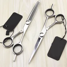 Высококачественный 6 дюймов или 5,5 дюймов Pet прямой филировочный набор ножниц с чехлом профессиональные ножницы для стрижки домашних животных инструмент для стрижки волос