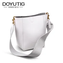 DOYUTIG/женская сумка ведро из натуральной кожи в европейском стиле, классическая женская сумка из натуральной коровьей кожи, сумки через плечо, новая сумка на плечо F634