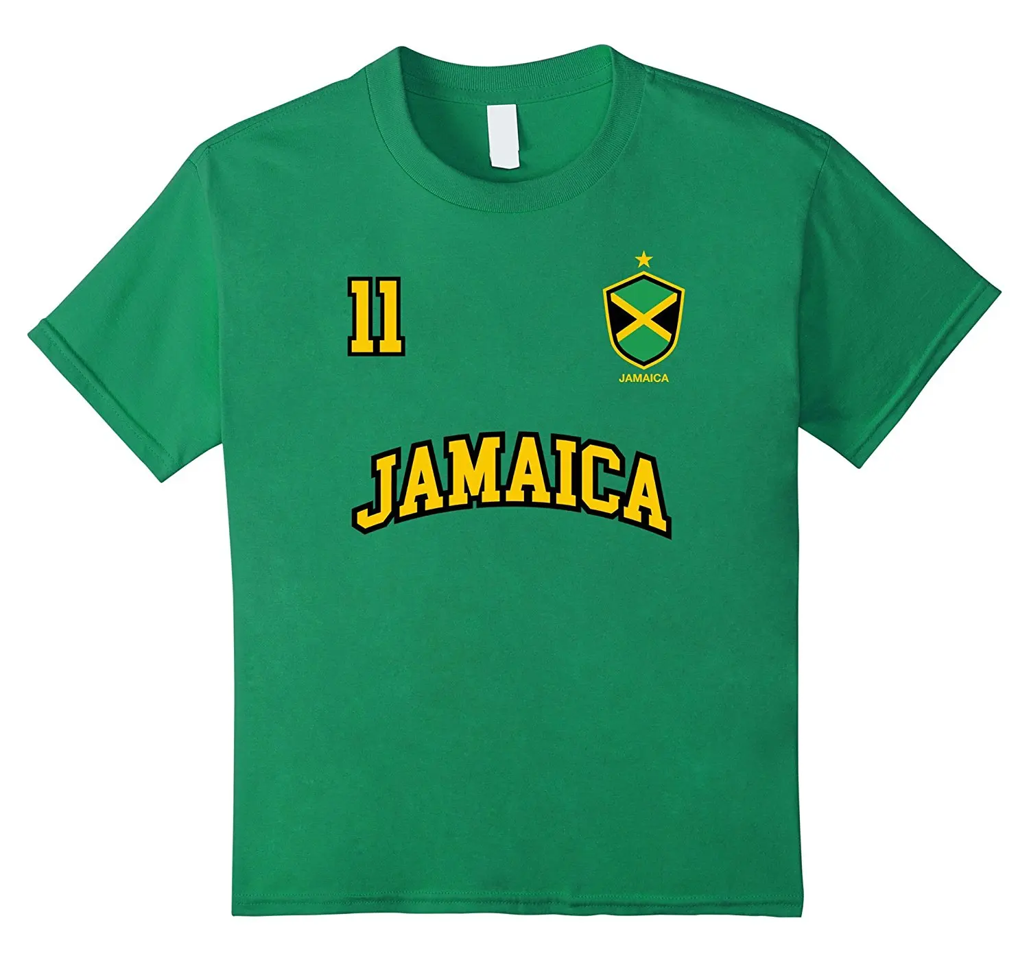 Uomo 2019 Nuova Camicia A Maniche Corte Hipster Giamaica Numero 11 Soccer Team Sporter Calciatore Giamaicano Bandiera Divertente Magliette