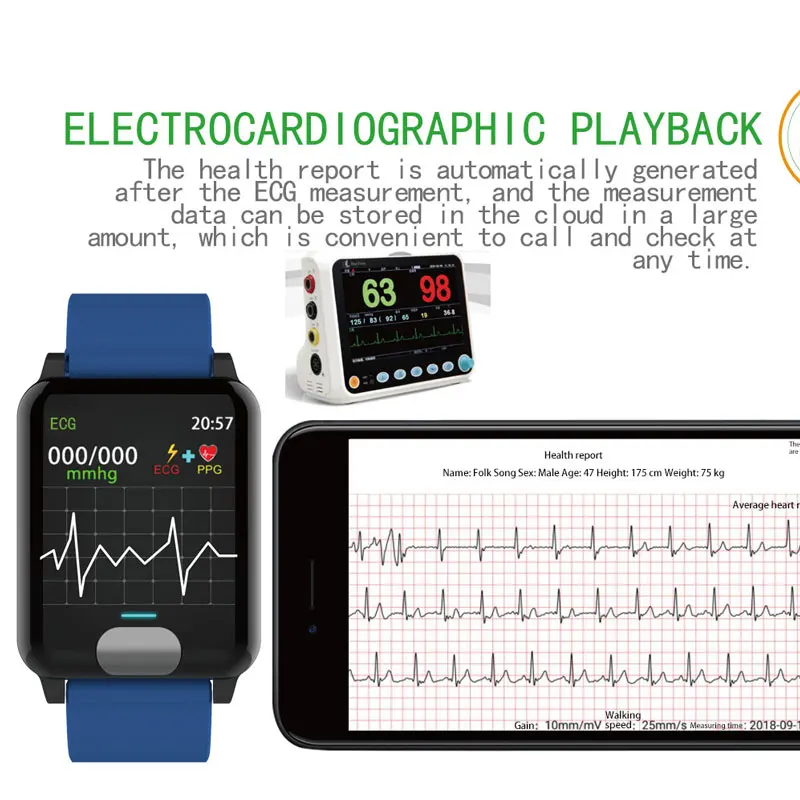 Ppg+ ecg men женский на русском языке умный Браслет с измерения давления измерением здоровья умный пульсометр с смарт-часы для фитнеса кровяное водонепроницаемое запястье часы для Водонепроницаемый генератор gps