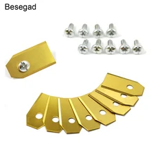 Behogar 45 шт. сменные лезвия из нержавеющей стали для газогазонокосилки Husqvarn триммер для травы аксессуары 35x18x0,75 мм золото