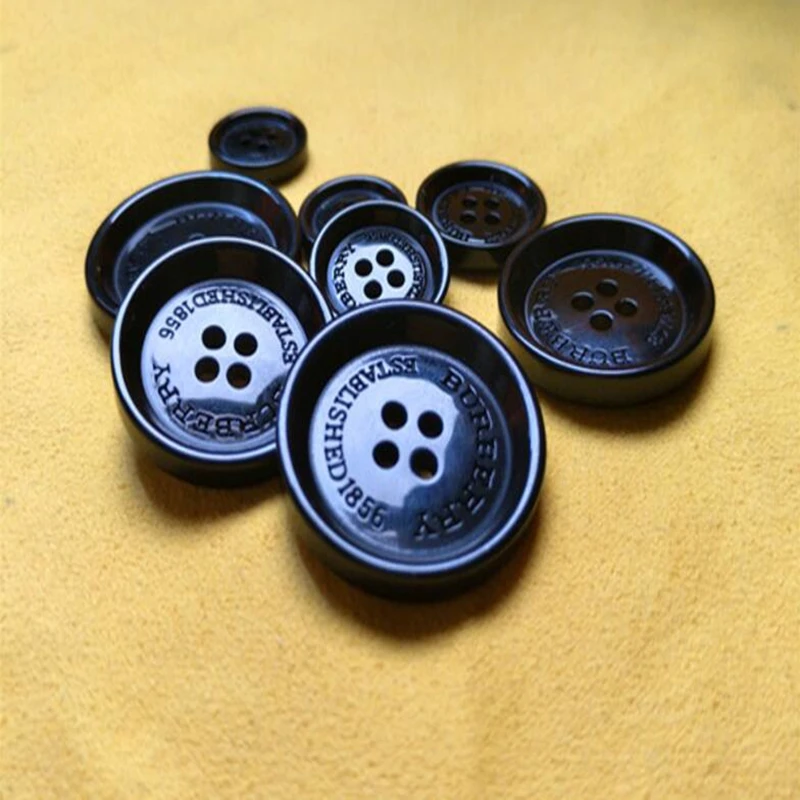

10pcs/lot DIY Sewing Accessories 15MM-28MM high-end black resin buttons British style suit, coat decorative buttons