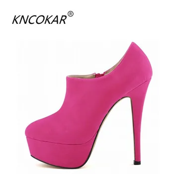 

2017 new high with high heel shoes qiu dong with hate day wind bare waterproof platform in Europe and the boots